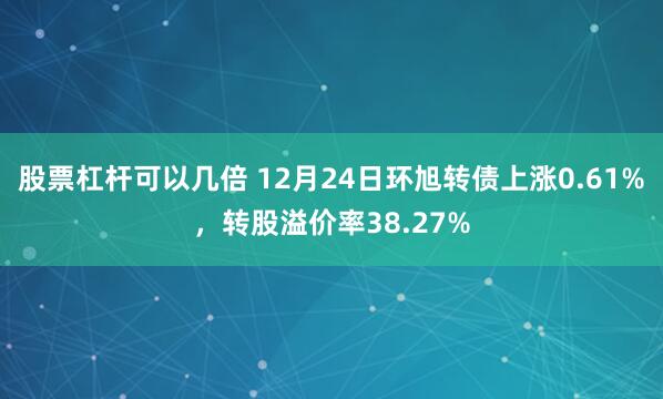 股票杠杆可以几倍 12月24日环旭转债上涨0.61%，转股溢价率38.27%