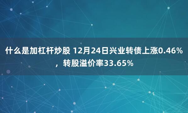 什么是加杠杆炒股 12月24日兴业转债上涨0.46%，转股溢价率33.65%